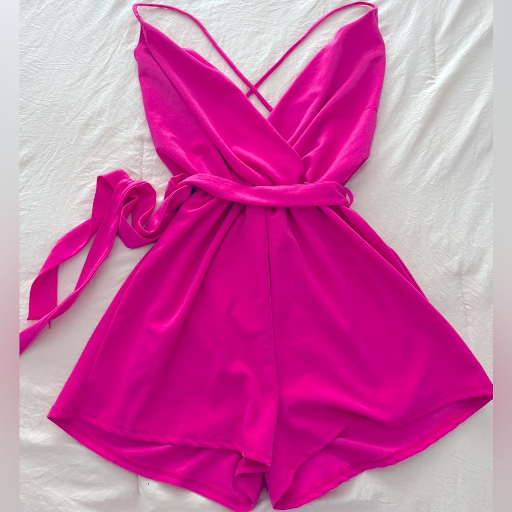 Shorts romper-open back -women’s